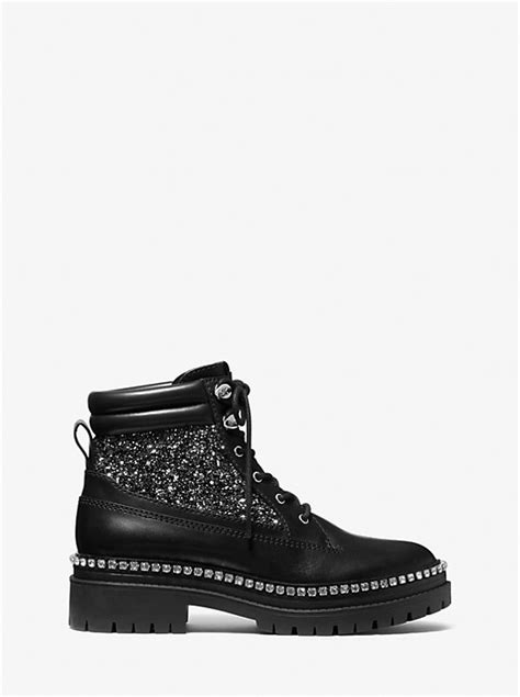 Turner Embellished Leather and Glitter Boot 